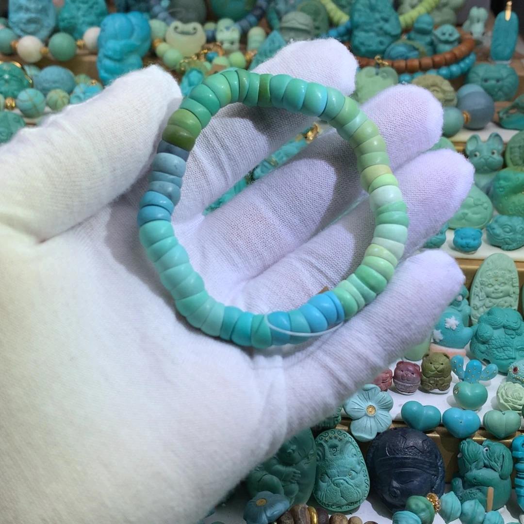 绿松石18K金镶嵌手链