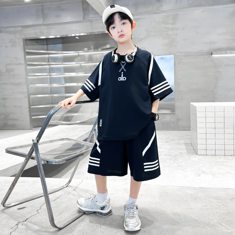 男童夏季套装2025新款夏装短袖中大儿童两件套潮B5301
