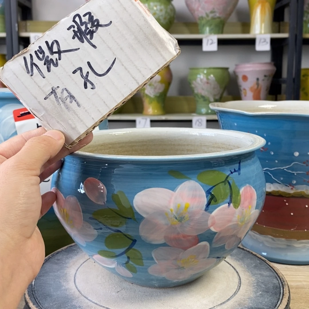 景德镇手工手绘陶瓷花盆