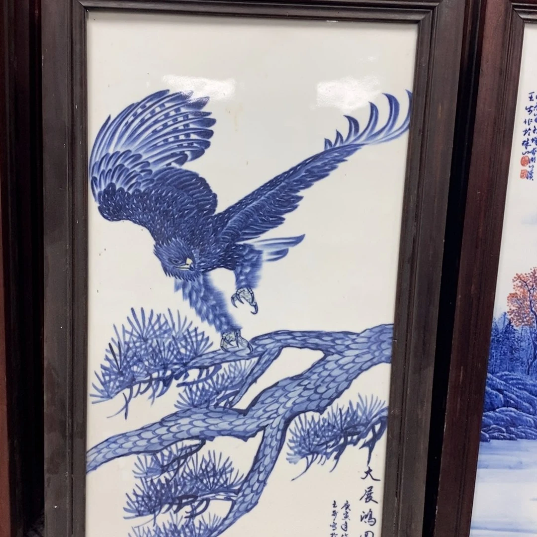瓷片90*52*1景德镇瓷板画柴窑烧制