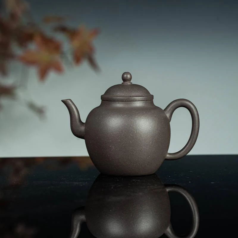 宜兴紫砂壶明式古莲子壶黄龙山原矿青段泥半手工紫砂壶230cc