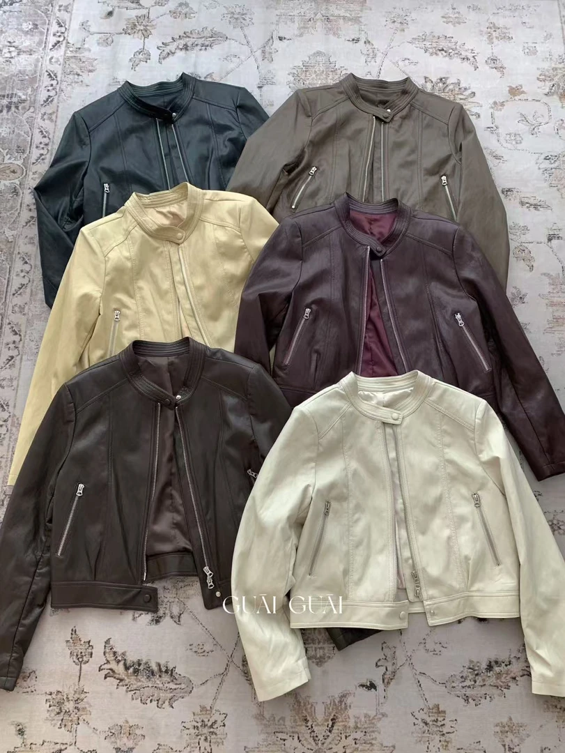 香香老板娘定制新款拉链皮衣#10833