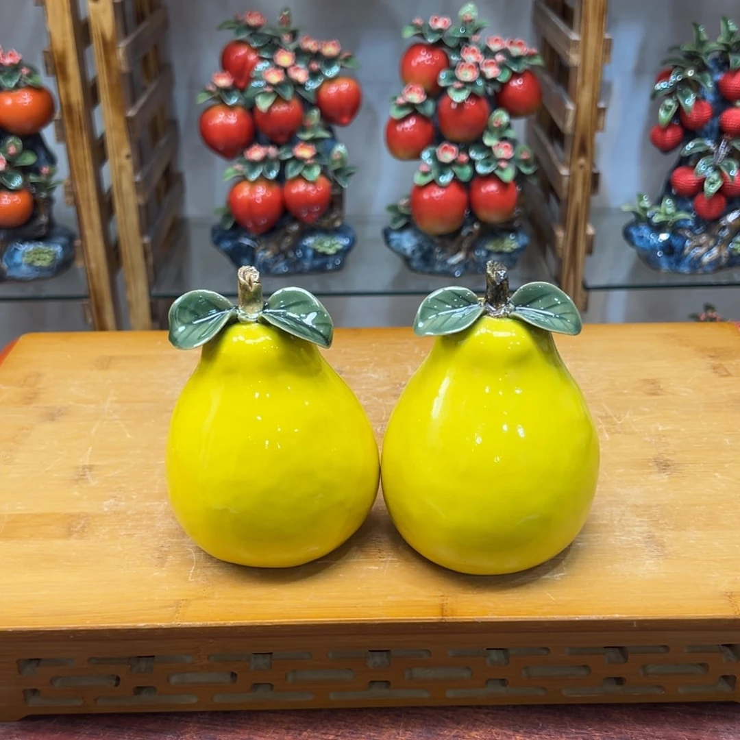 陶瓷没花柚子两个