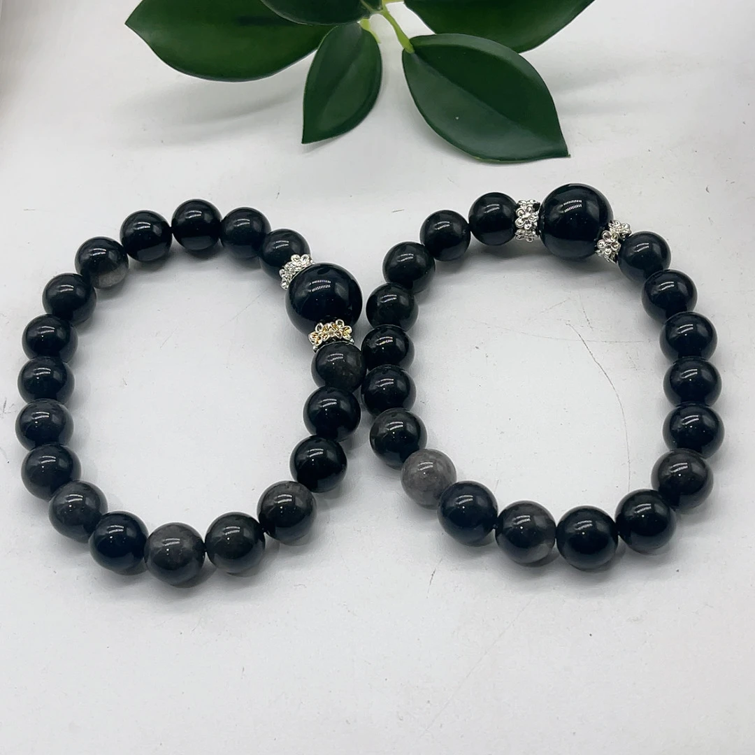 黑曜石手串约卡10珠子（拍一发一多样性发货）