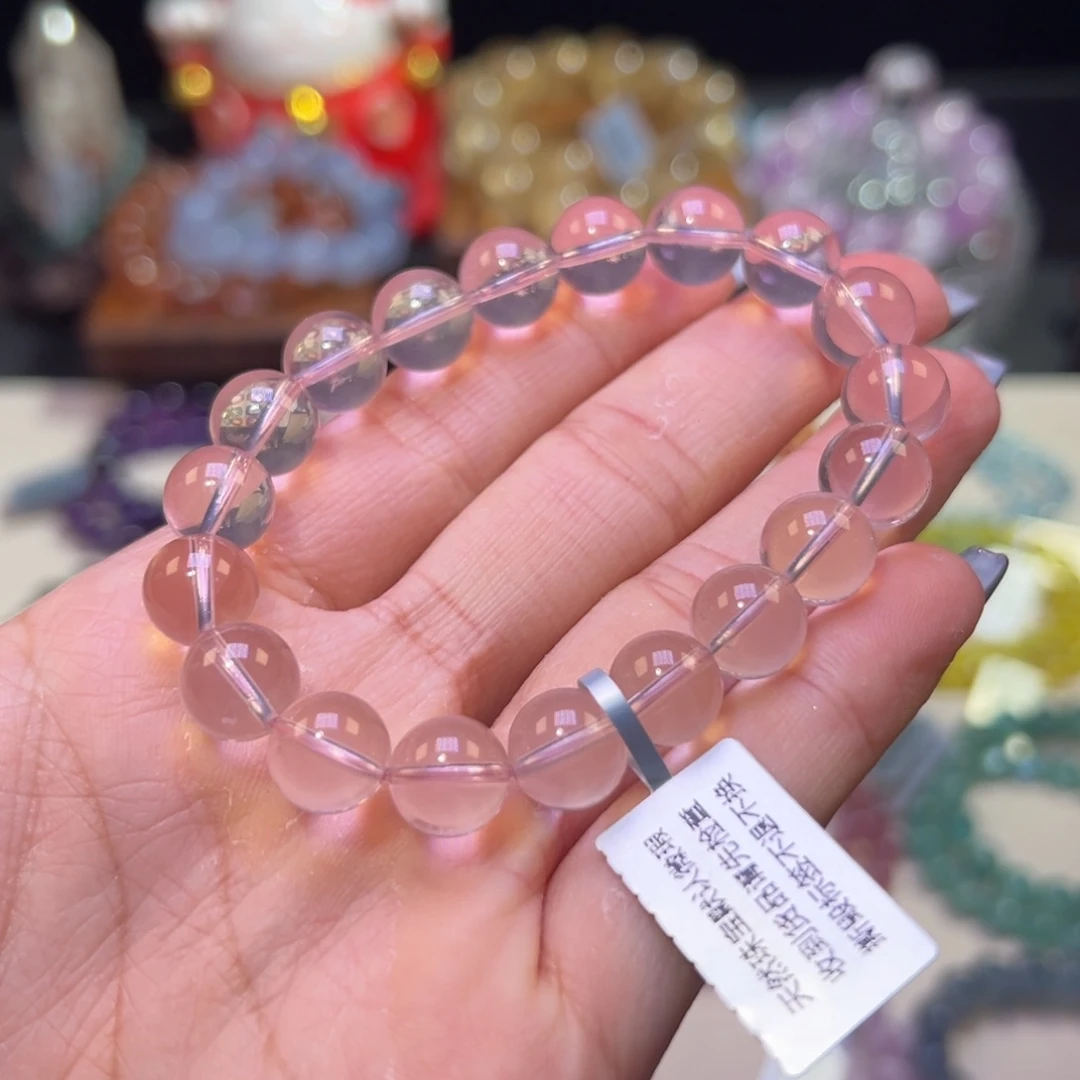 水晶手串未镶嵌殿堂级星光冰橘粉10.3mm