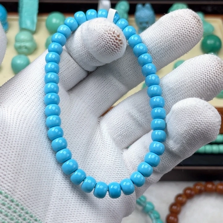 卡6高瓷蓝手串。。。。。。