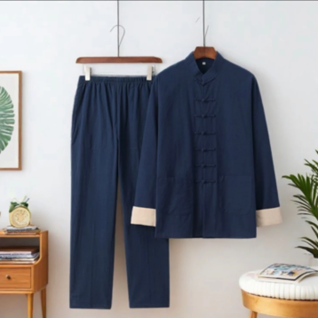 【长袖套装】棉麻唐装套装高端货中国风唐装唐装男士男款男式款