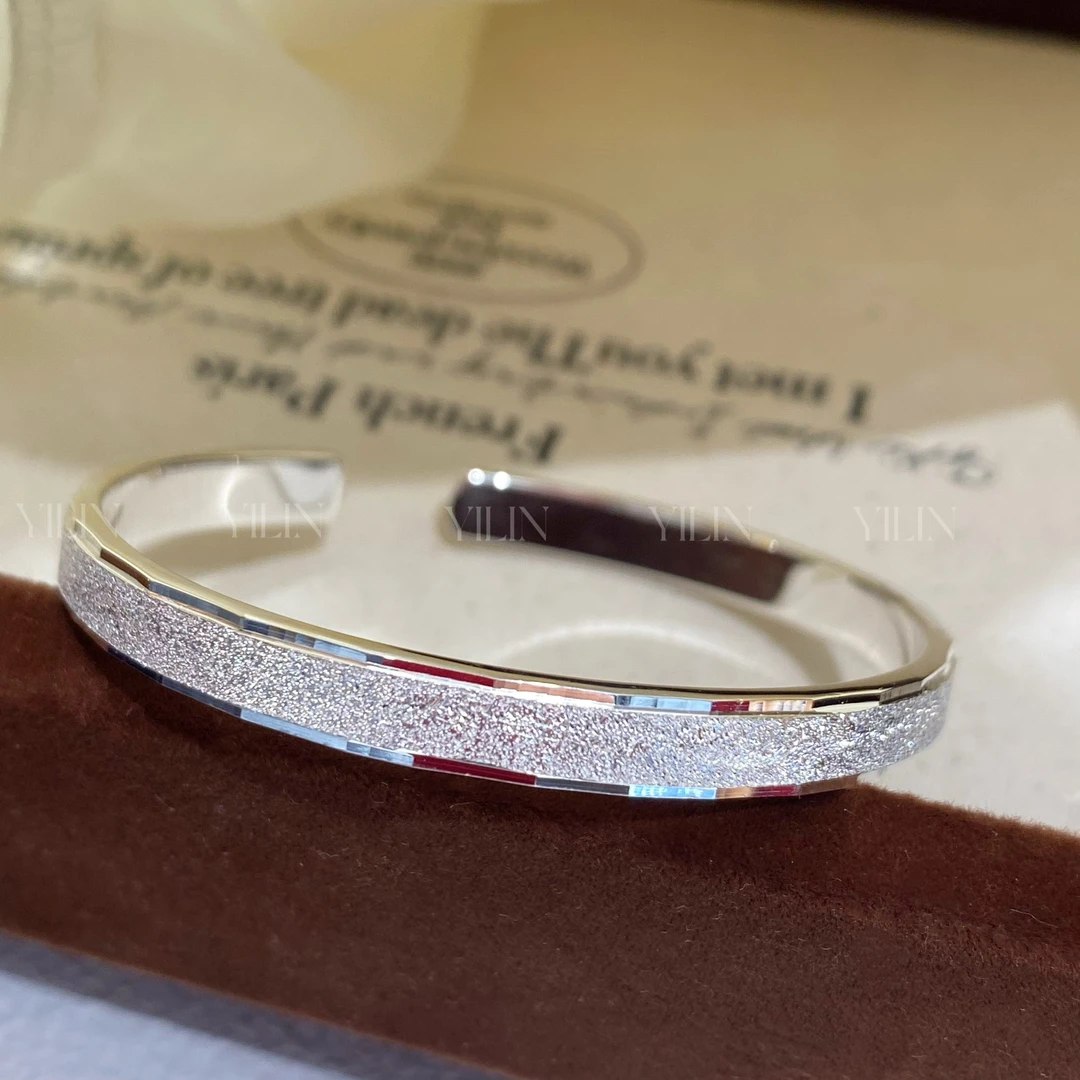 足银手镯 足银开口可调节钉沙满天星实心手镯镯子正品纯银999手镯