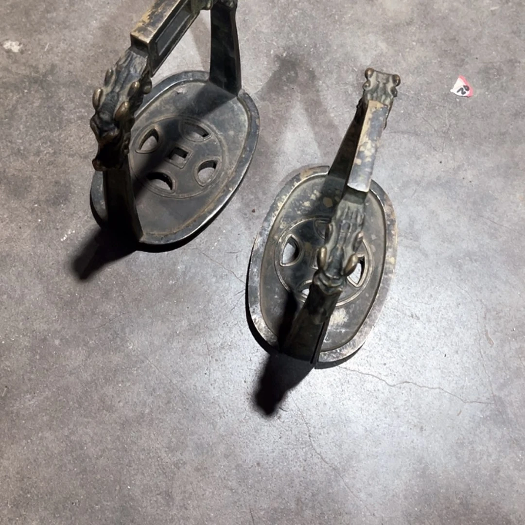 不***王木铜马登一对品相完好