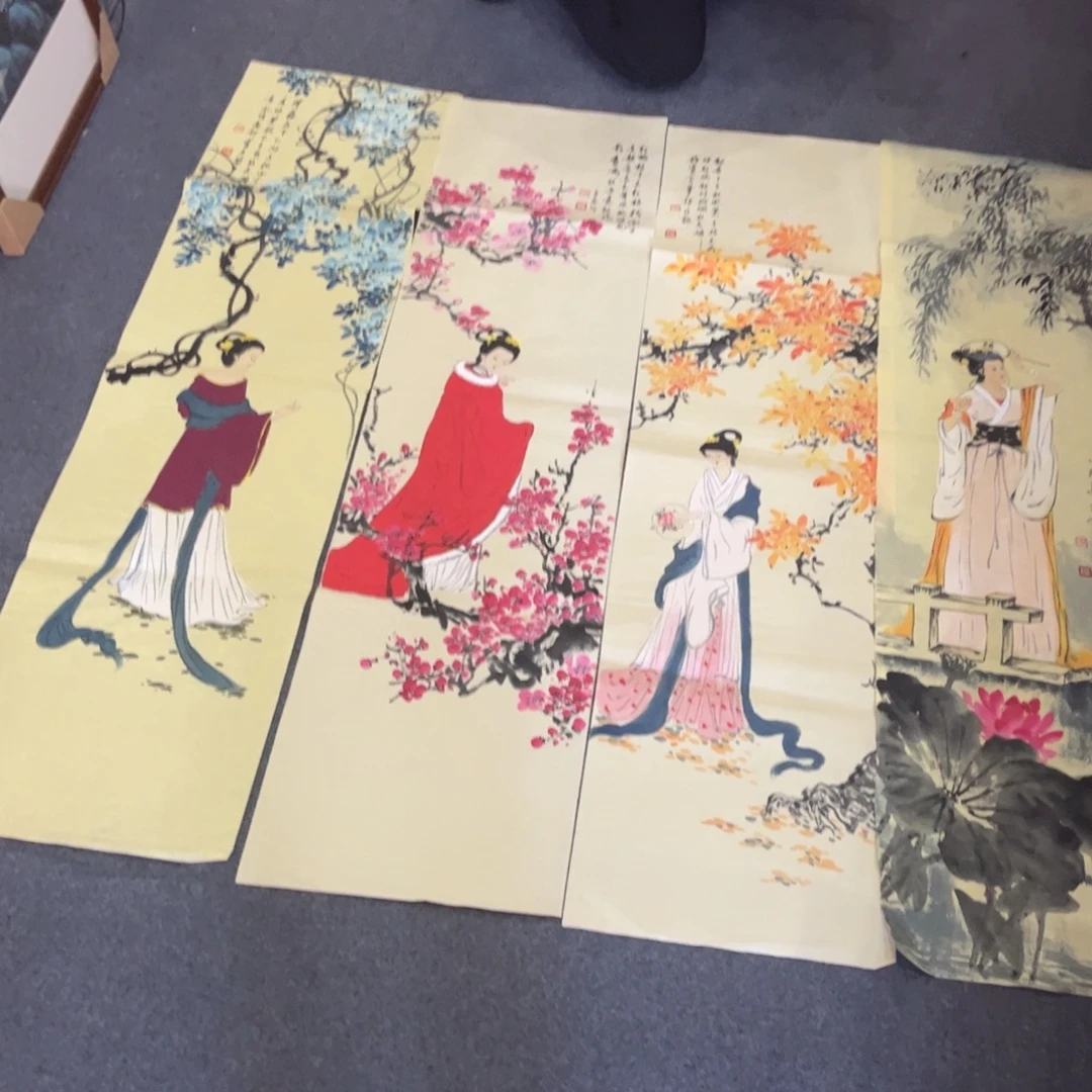 国画TD精品国画作品四条屏