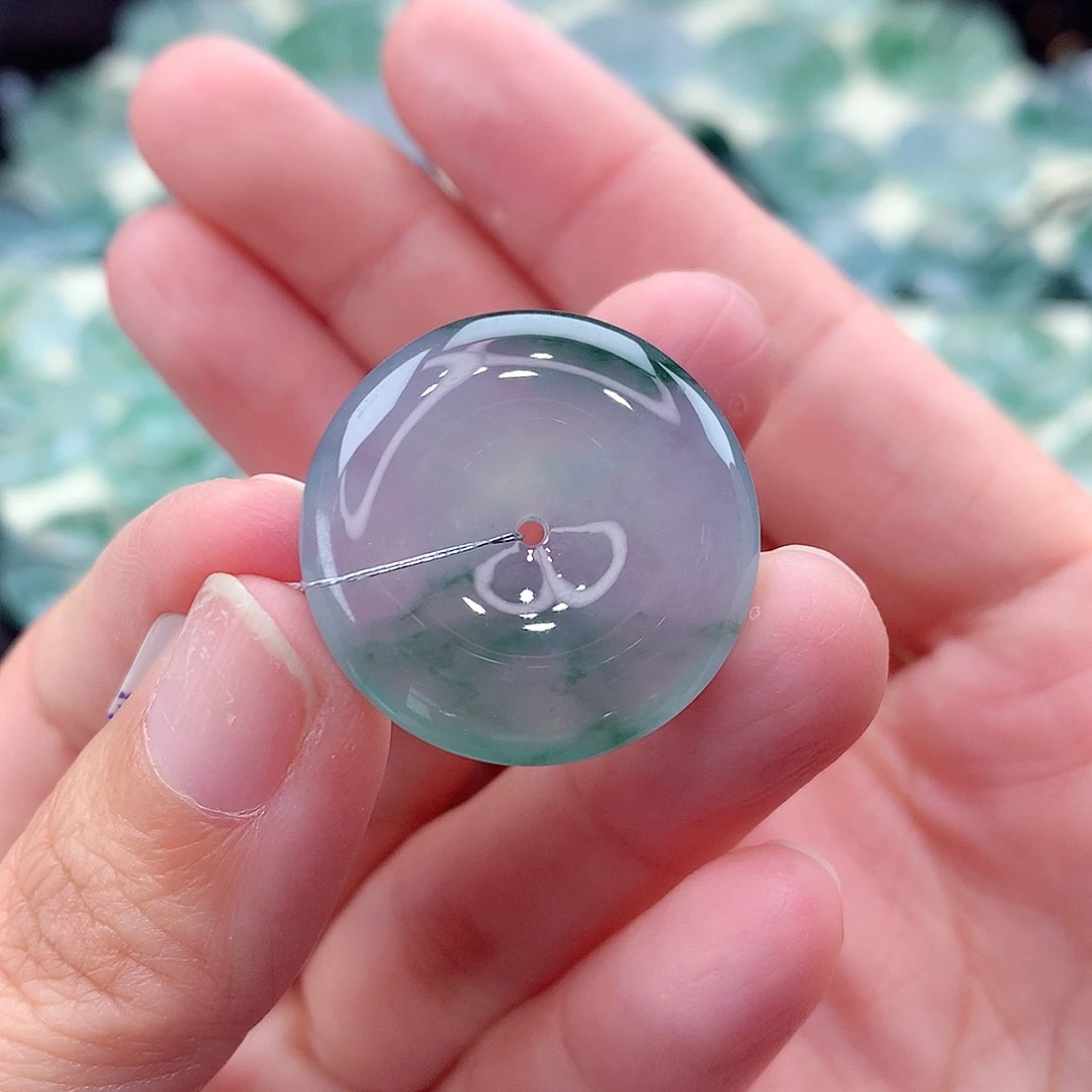 翡翠未镶嵌颈饰编号27-尺寸24.5/5.7