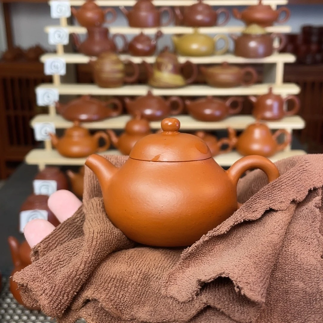 茶壶紫砂11朱泥90cc微瑕潘梨