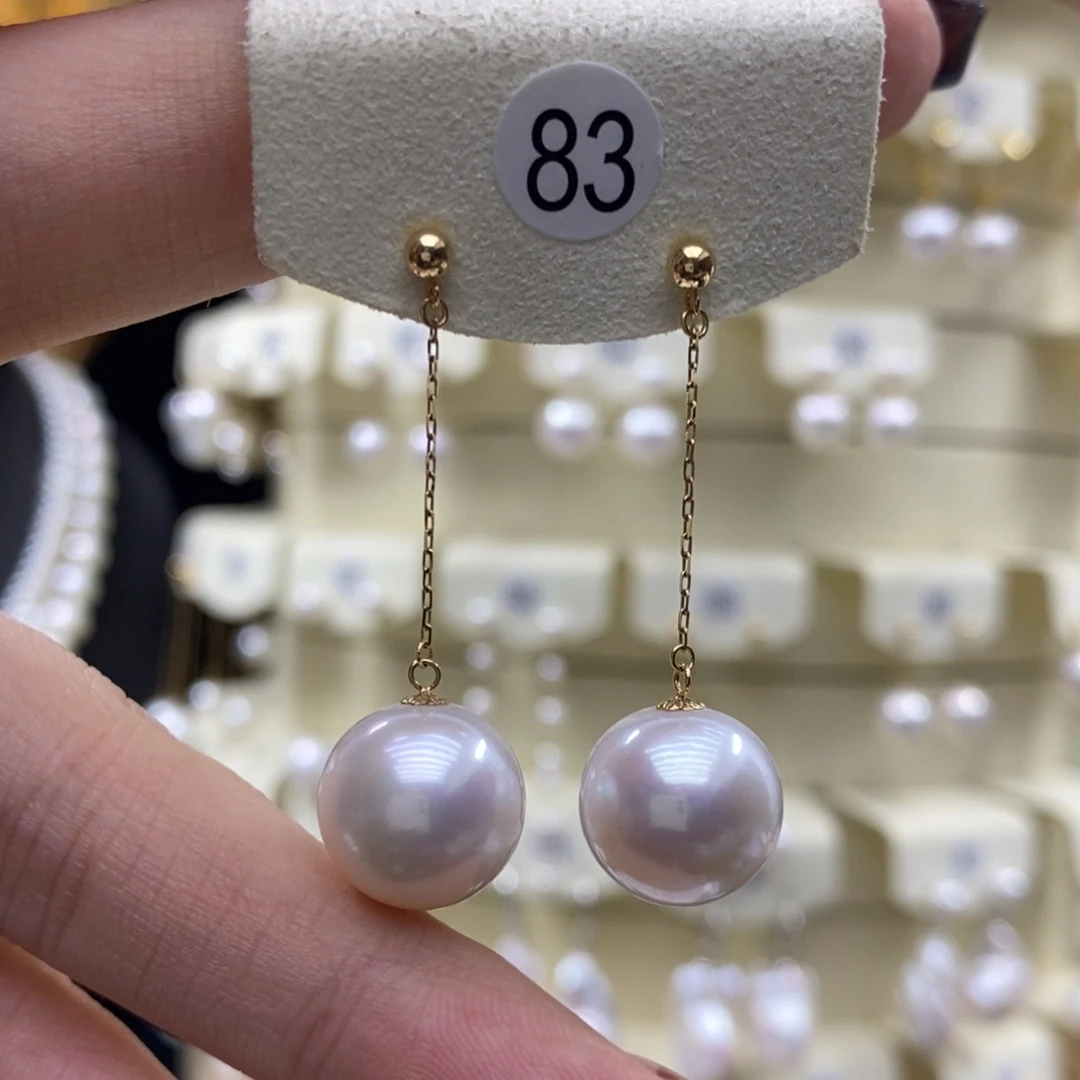 淡水珍珠18K金镶嵌耳饰
