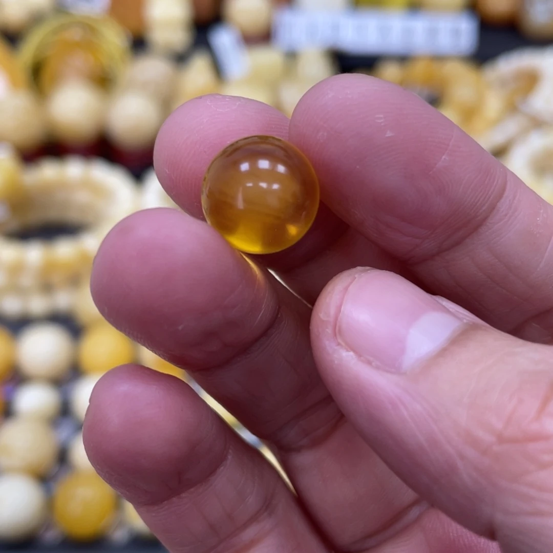 琥珀珠宝奇石未镶嵌12mm