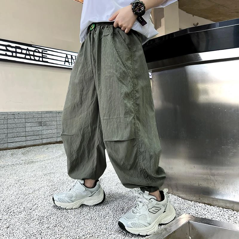 防蚊裤男童裤子夏季薄款2025新款大儿童夏装男孩冰丝速干运动裤潮