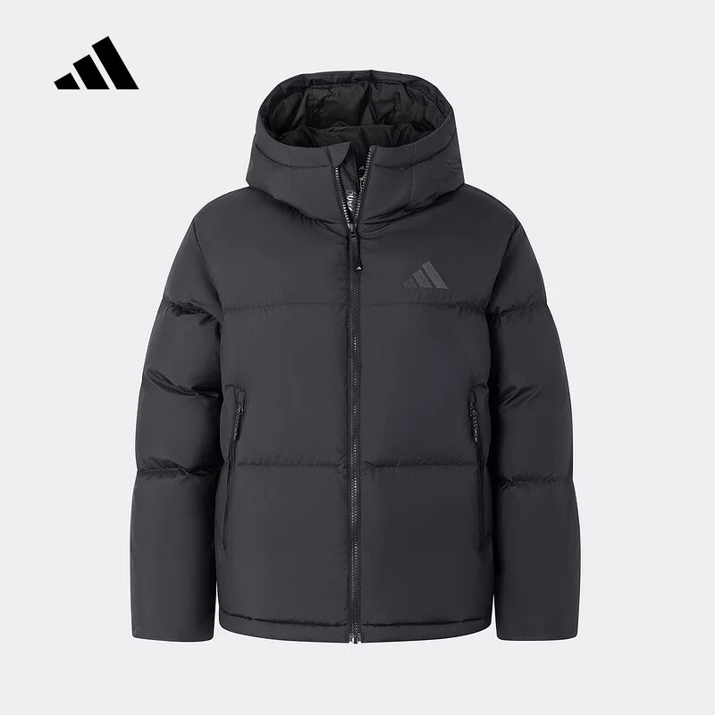 adidas简约新款女子保暖连帽羽绒服外套JV6192