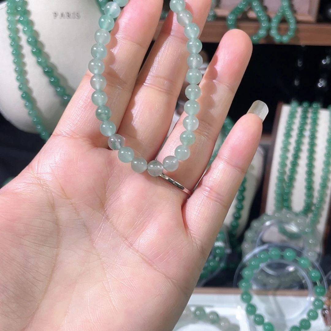 石英质玉（非洲翠）合金手链