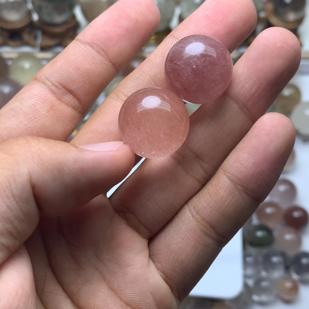 大***头水晶珠宝半成品未镶嵌兔毛球