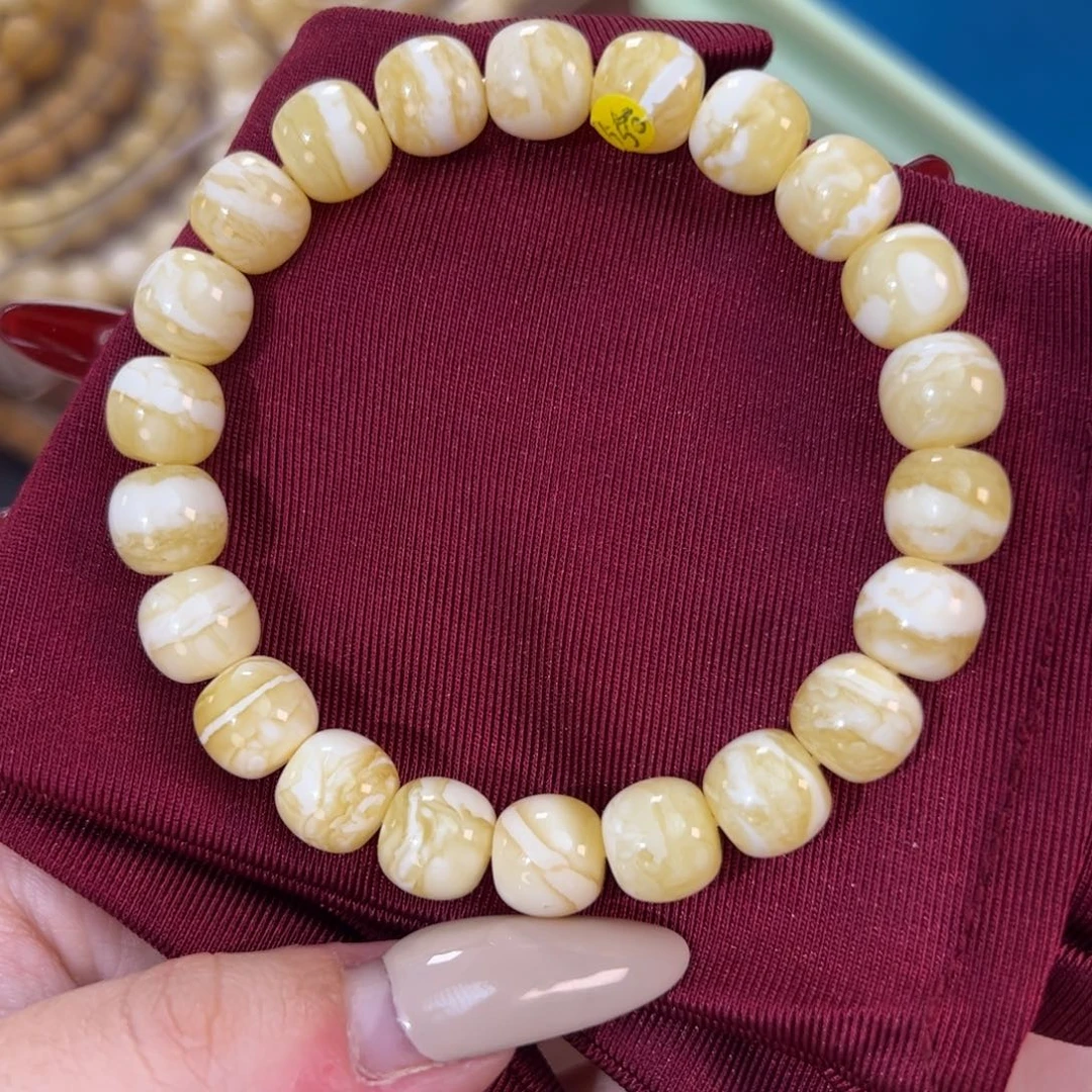 琥珀未镶嵌手链金瓷白虎皮10m