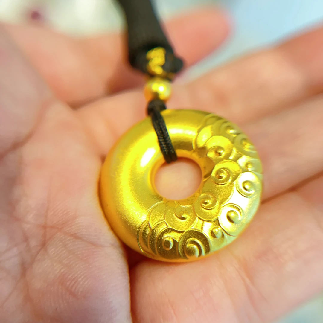 吊坠足银 厚包了金的祥云平安扣挂坠时尚手工素款精美传承