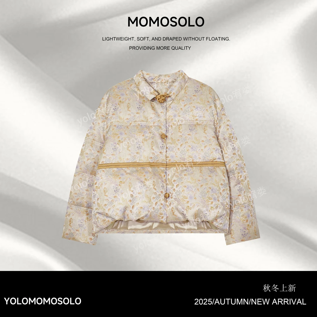 •金凤鸣•2025冬“织金提花+90%白鹅绒”原创人丝织金鹅绒服260118