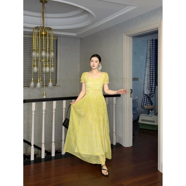 YJR特德堡 法式气质显瘦时尚百搭休闲连衣裙YJR1203