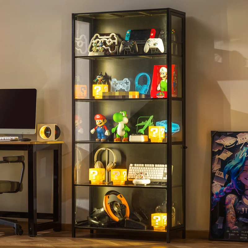 带LED灯手办展示架电竞房亚克力模型玩具收纳柜摆件收藏陈列优选