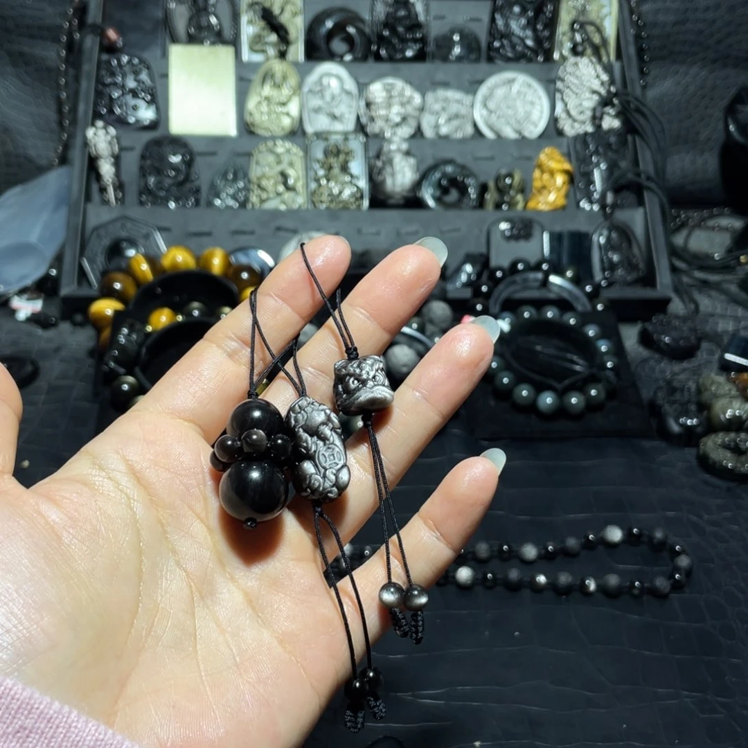 黑曜岩手链未镶嵌金*多