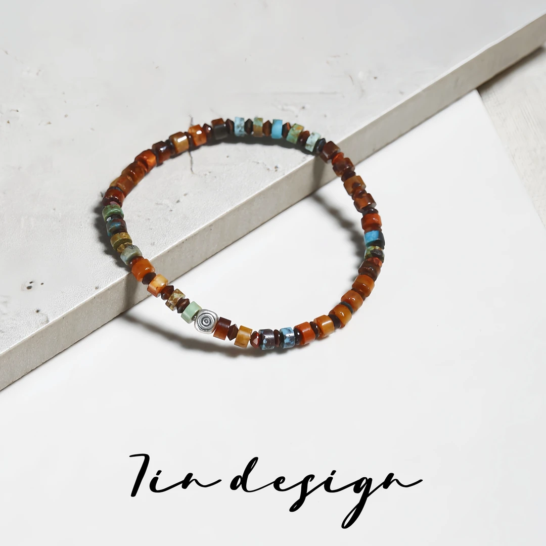 925银手链 7in3号店【秋意】原创小众设计复古手作叠搭ins百搭手串