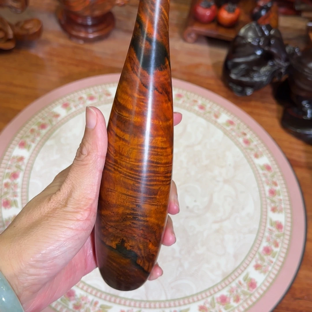 交趾黄檀（大红酸枝）酸枝花瓶高21