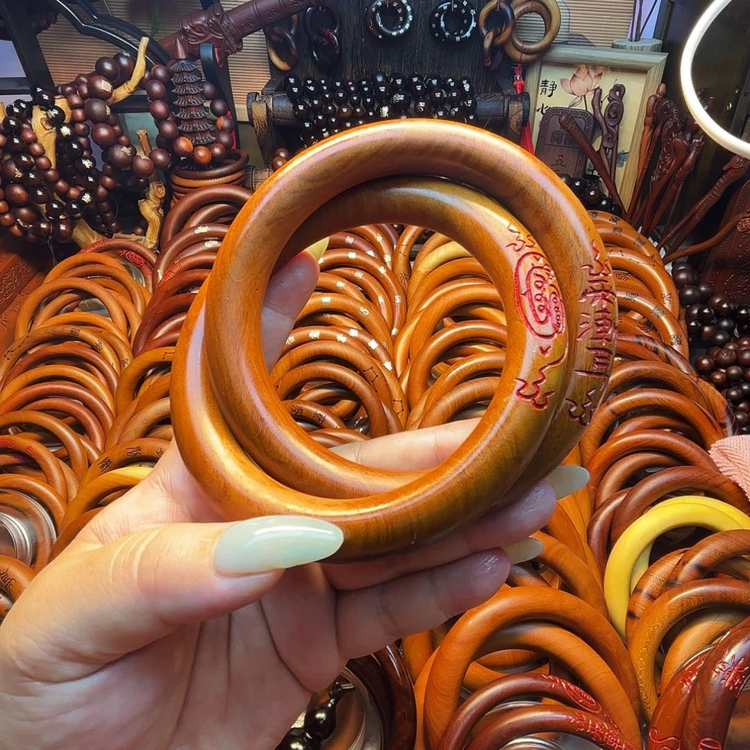 木枣木80圈口乾坤圈手工雕刻