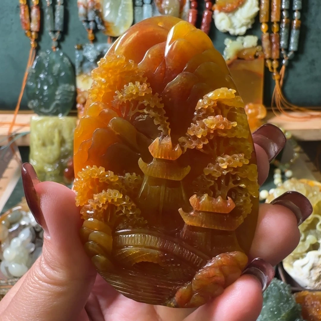 蛇纹石玉合金颈饰
