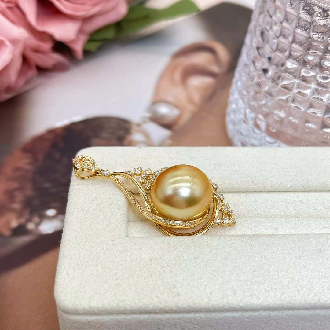 天然南洋海水金珍珠18K金时尚百搭设计