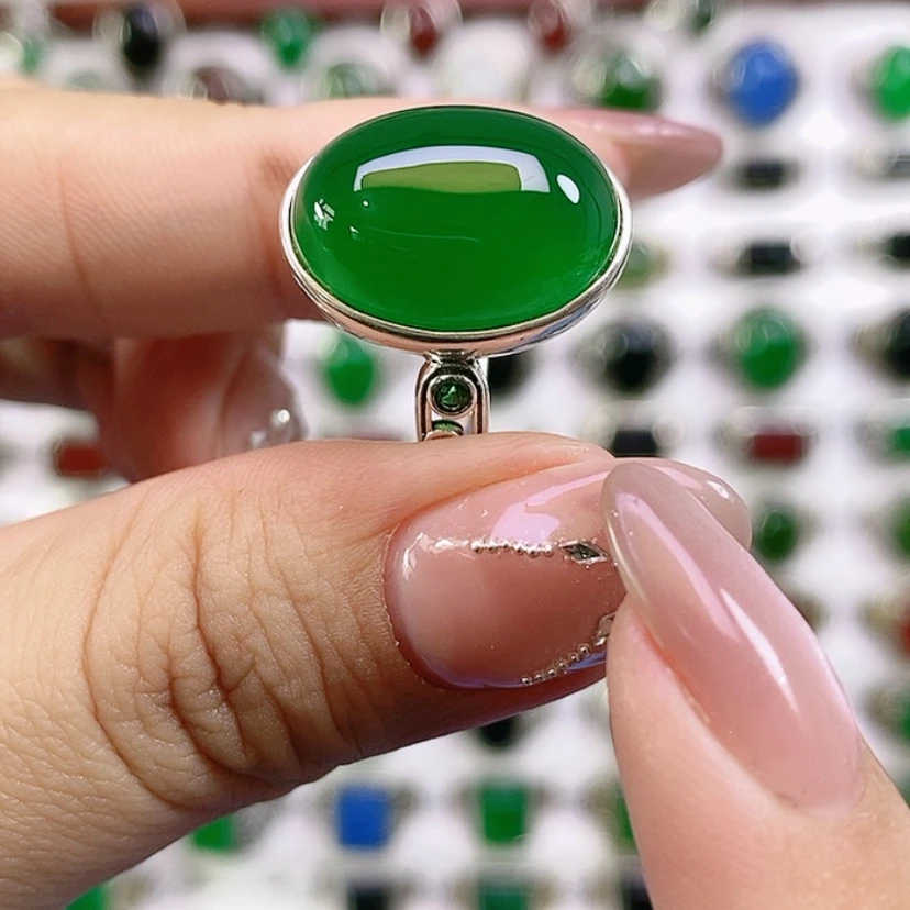 【闪购商品】银S925镶嵌戒指玛瑙/玉髓