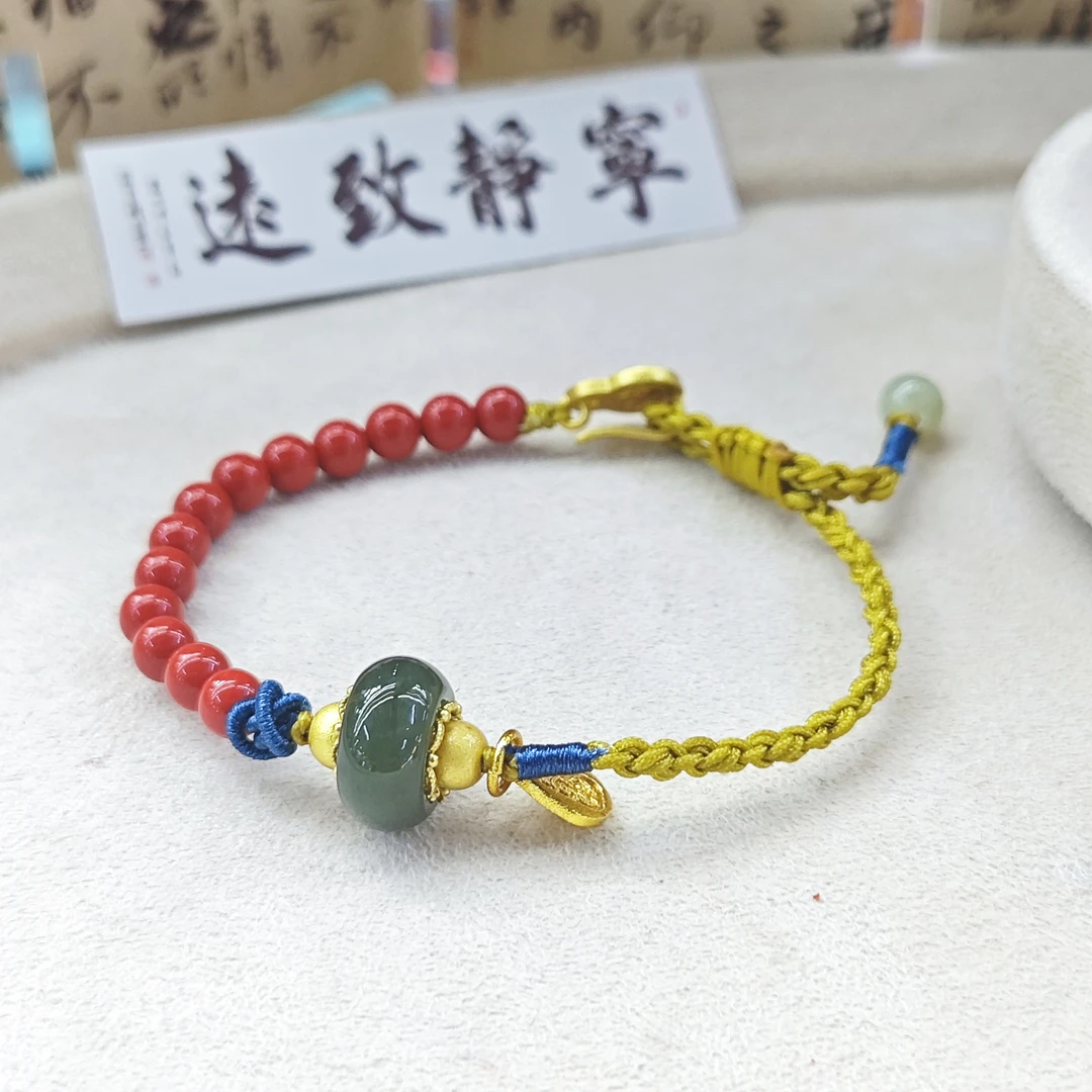含辰砂工艺品6mm水飞砂田田手绳G559 zs