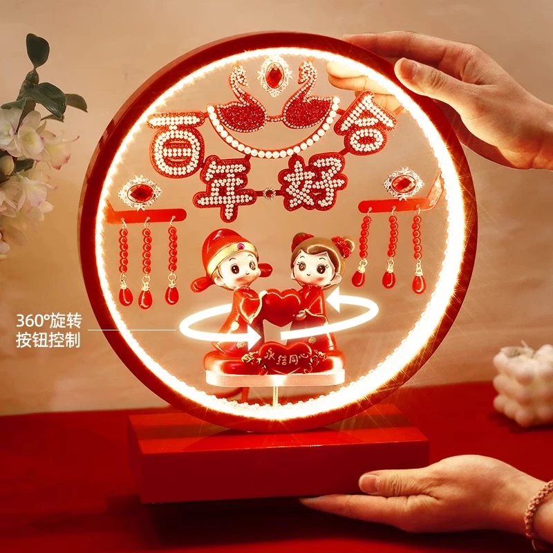 卧室婚庆台灯红色陪嫁床头灯创意结婚礼物实用婚房闺蜜新婚礼品