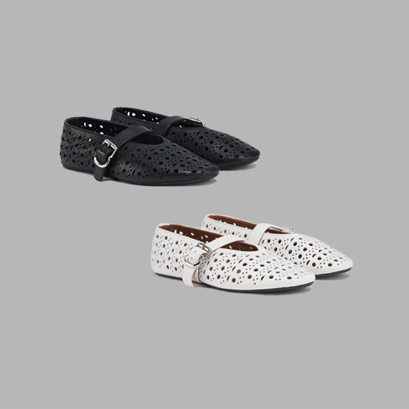 靠谱。【跳动芭蕾】新款两色镂空圆头玛丽珍小单鞋KP250351