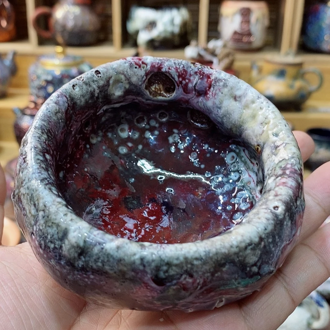 粗陶志野柴烧茶器