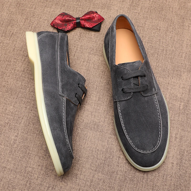 英伦风反绒皮商务休闲皮鞋软底男士时尚百搭软底透气德比鞋潮流