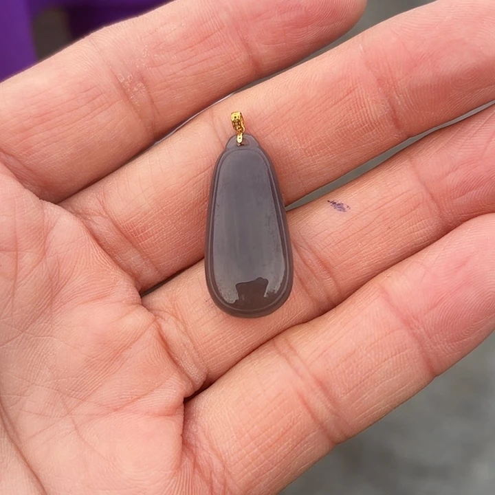 吊坠(不含链)18K金镶嵌和田玉素*