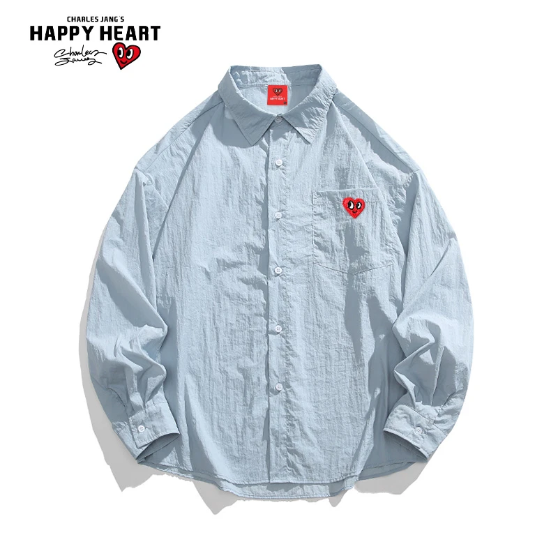 查尔斯桃心冰丝衬衫情侣同款夏季百搭速干防紫外线休闲外套-官方