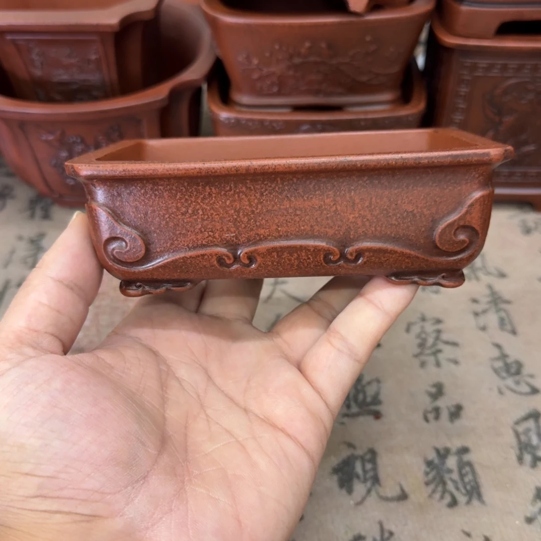 紫砂花盆12.5x8.5x3.5内经紫砂花盆