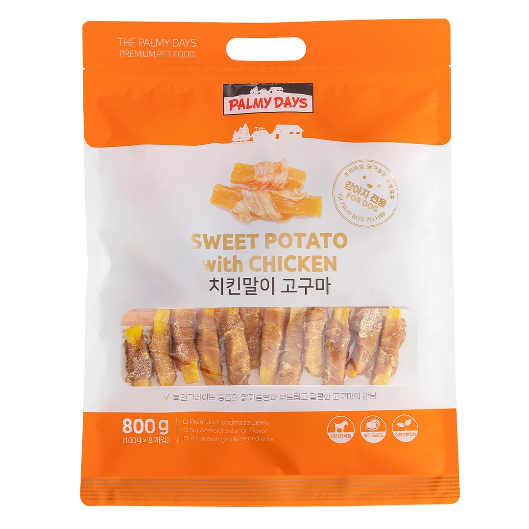 帕美德狗零食鸡肉缠地瓜条宠物磨牙耐咬洁齿宠物营养2袋