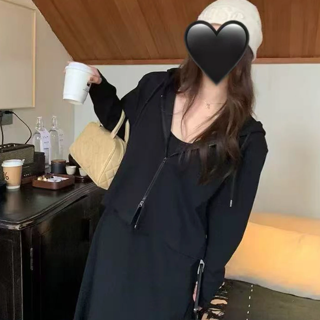 W阿薇-巨巨巨显瘦长外套两件套裙