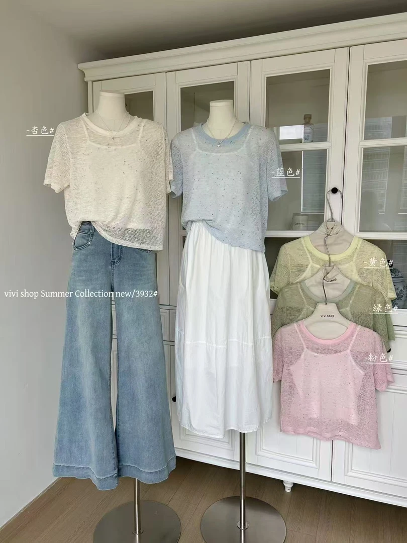 女装夏季新款两件套短袖T恤3932