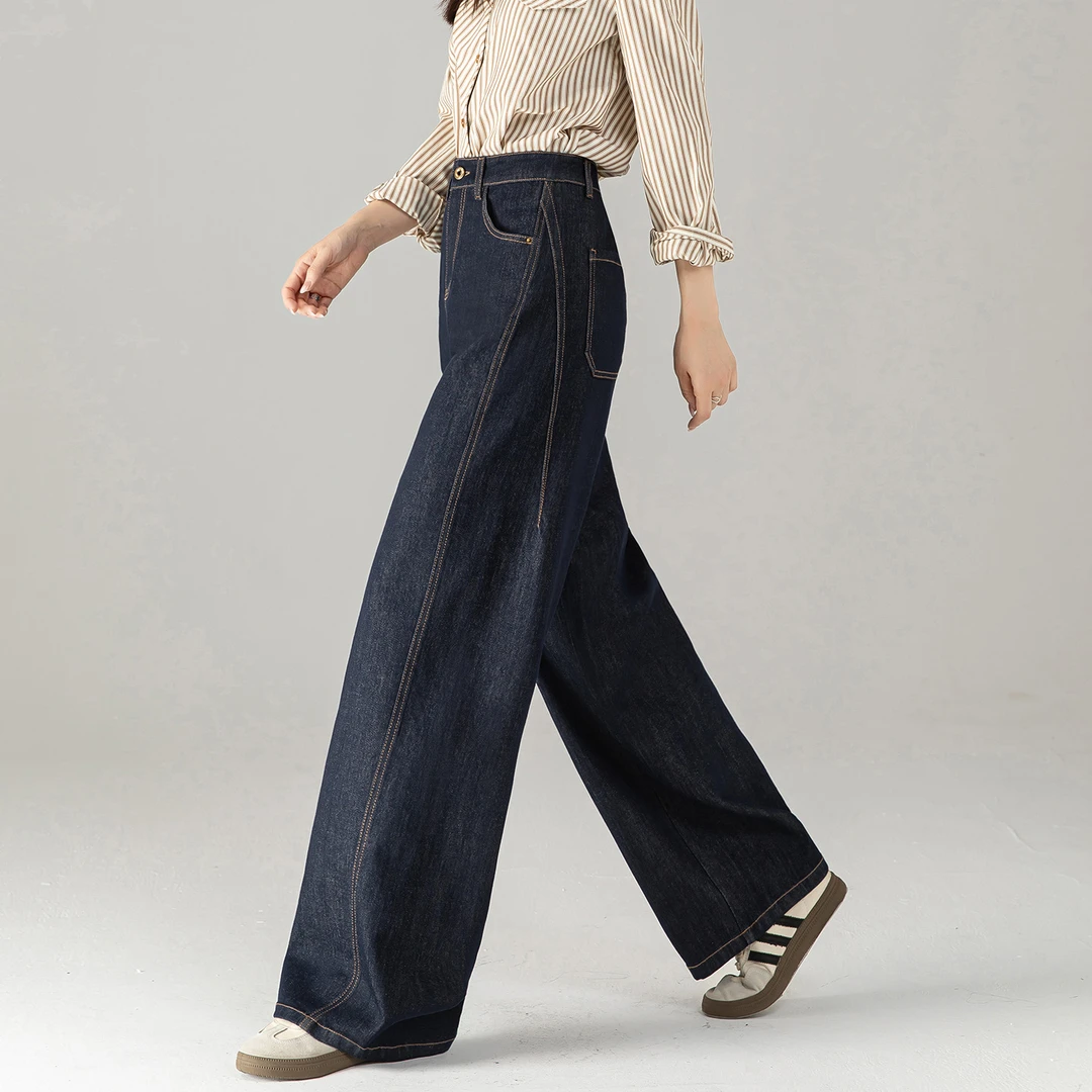 直筒牛仔裤女美式裤子2025新款今年流行爆款复古高腰宽松阔腿长裤