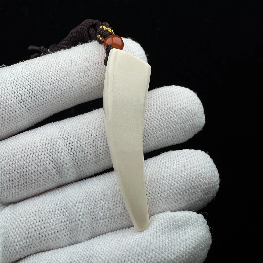 L4148天然猛犸牙 牙尖50mm支持鉴定 假一罚四