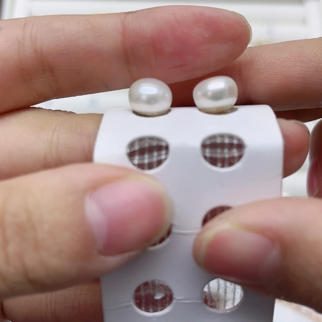 淡水珍珠耳饰银S925镶嵌我****木