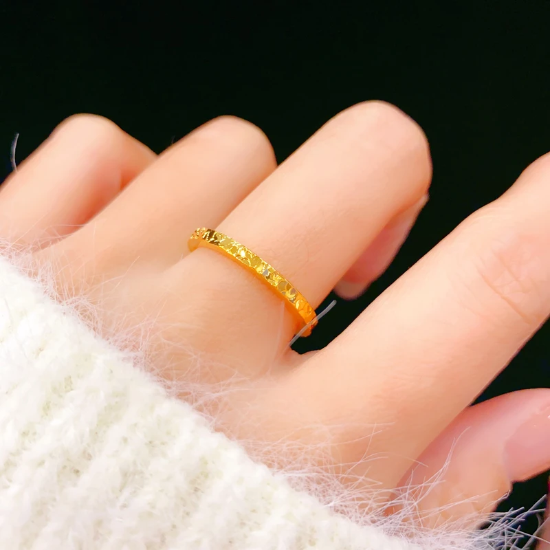 铜合金戒指 窄版碎冰冰戒指闭口