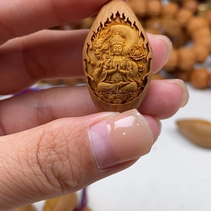 吊坠橄榄核龙守护神